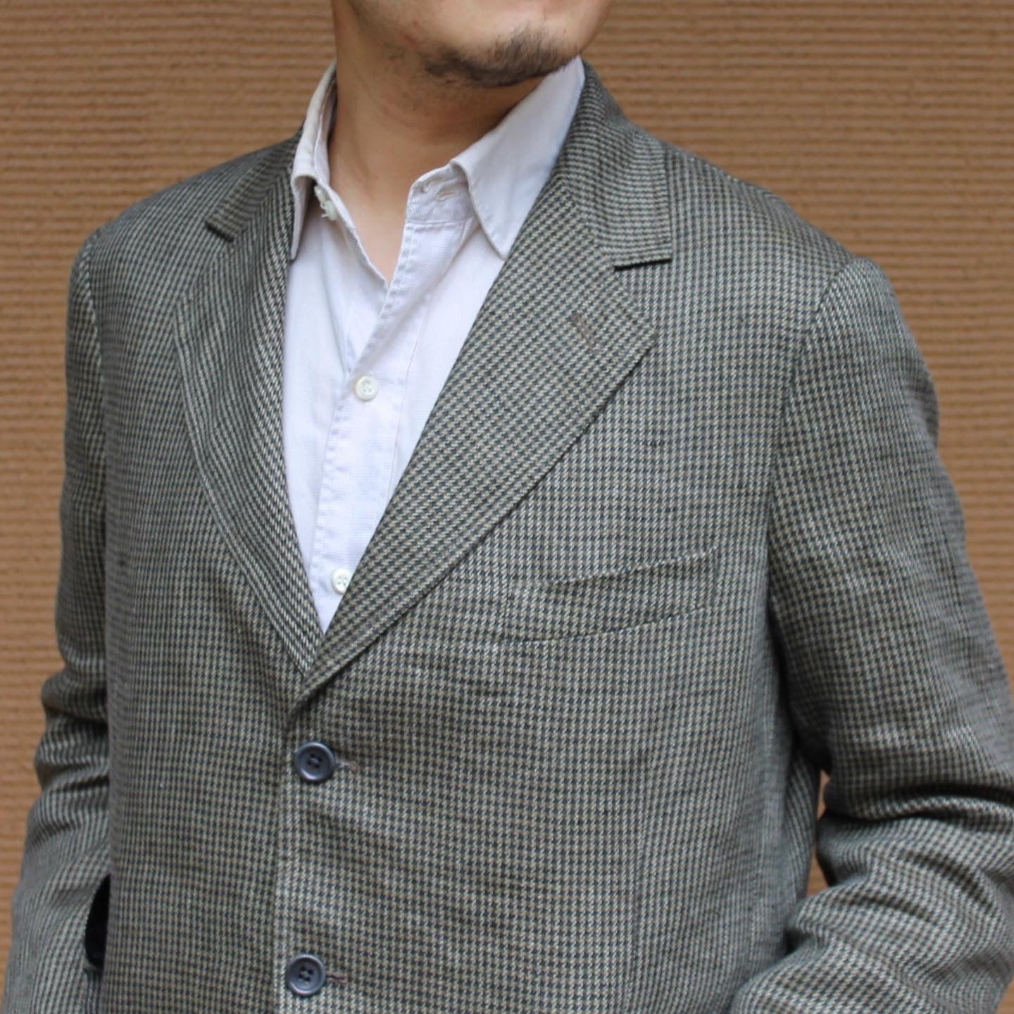 CHARLY LINEN CHECK OLIVE BLUE