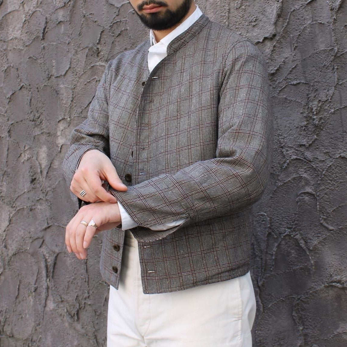 DOLMAN COTTON SILK BROWN CHECKS