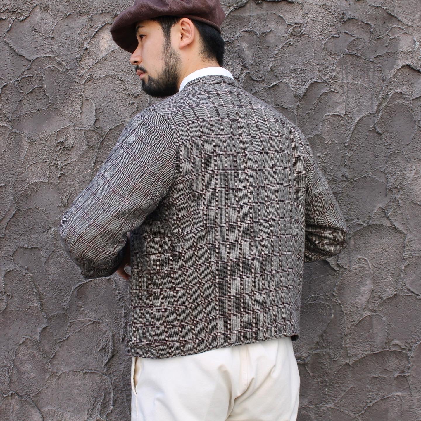 DOLMAN COTTON SILK BROWN CHECKS