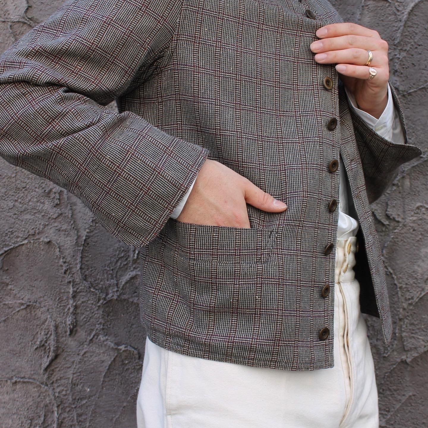DOLMAN COTTON SILK BROWN CHECKS