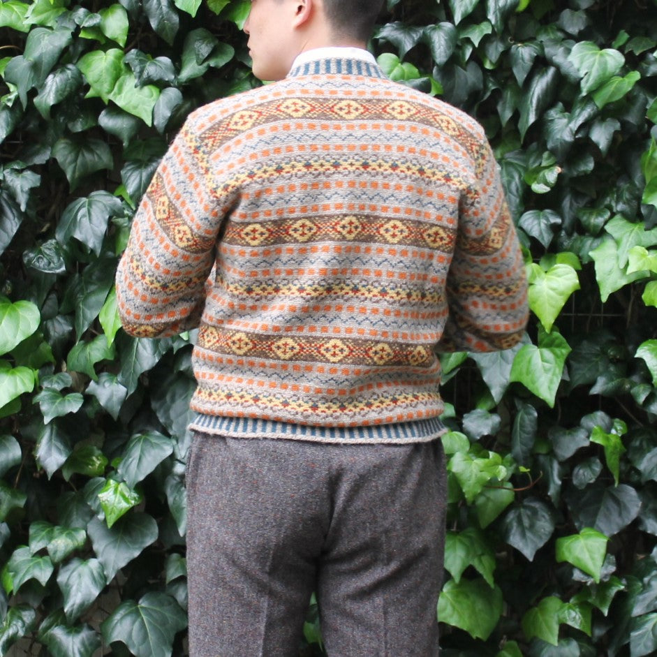 V-NECK FAIR ISLE SWEATER YOUNG PRINCE OF WALES