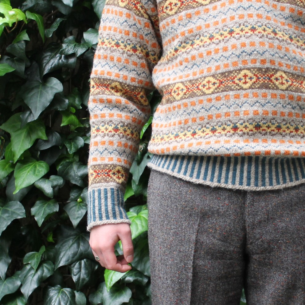 V-NECK FAIR ISLE SWEATER YOUNG PRINCE OF WALES