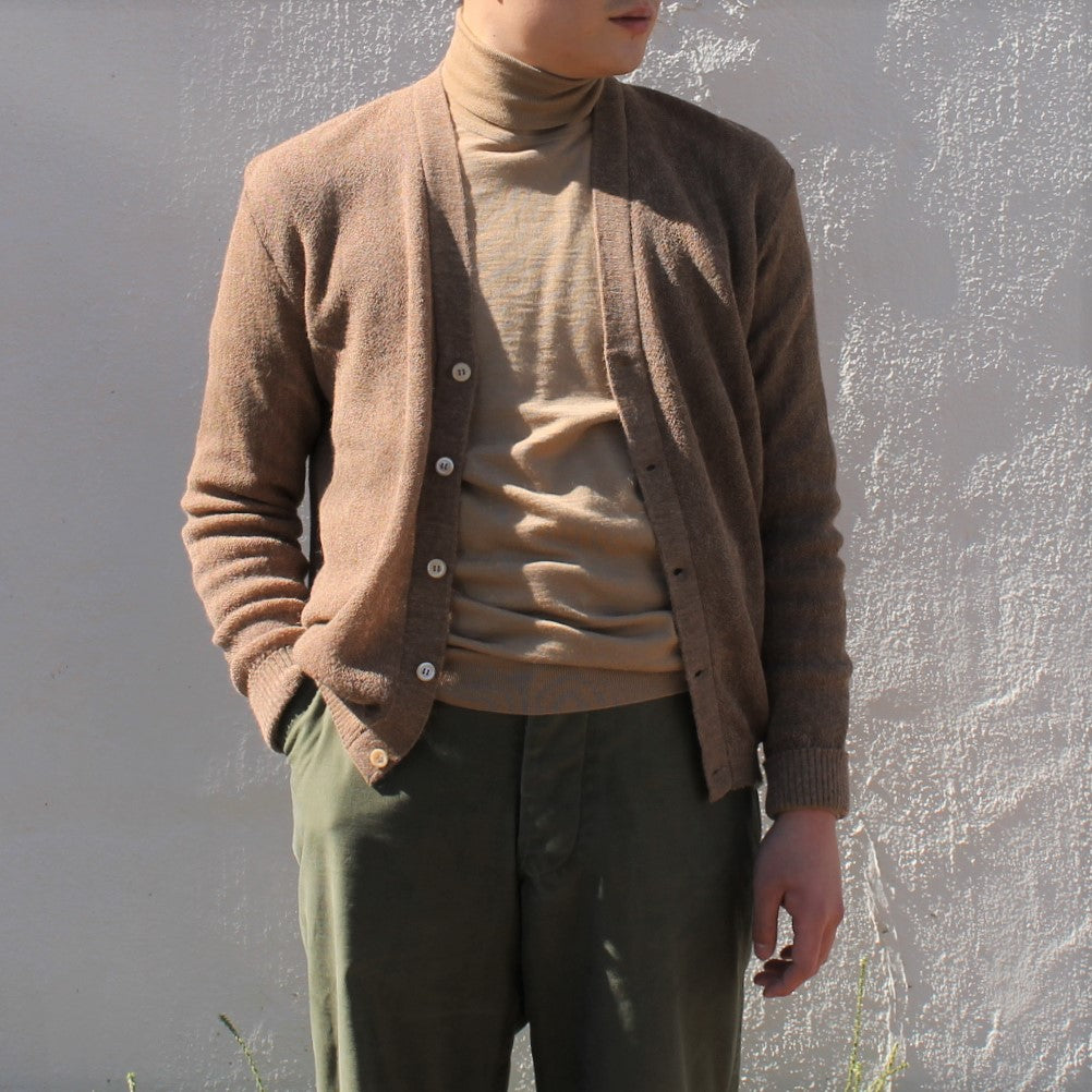 LEMMERMAYER 1PLY CARDIGAN VICUNA