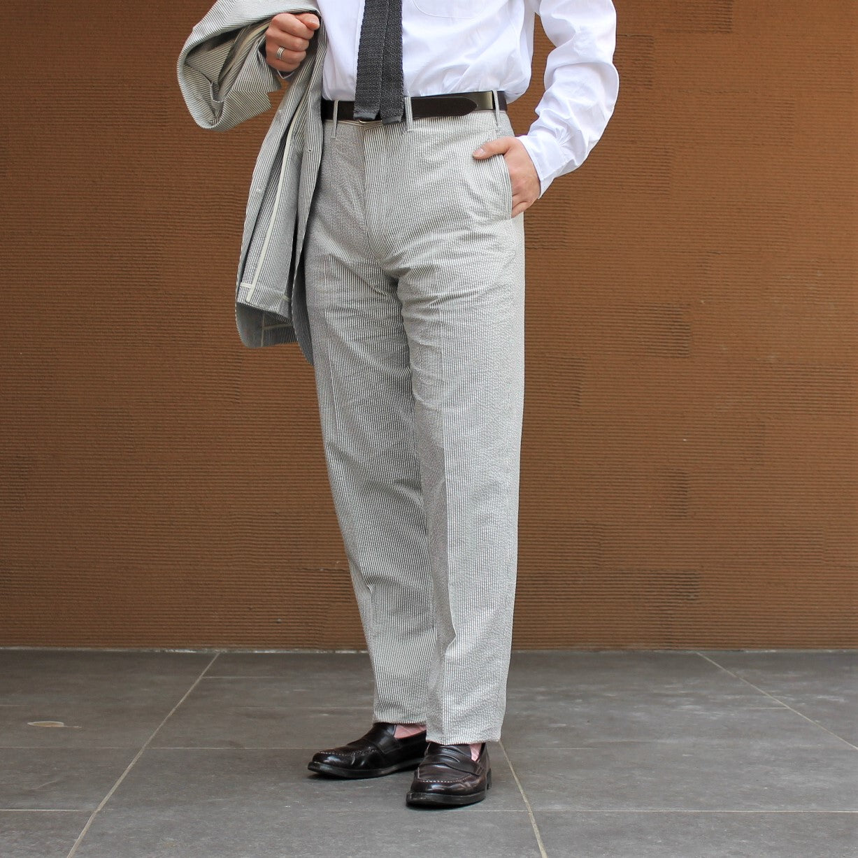 TRIM STEM PANTS SEERSUCKER