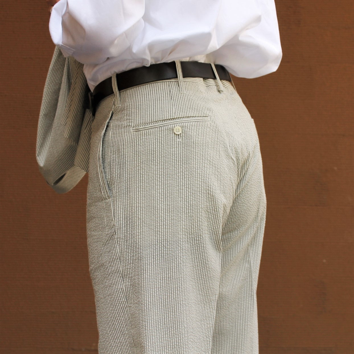 TRIM STEM PANTS SEERSUCKER